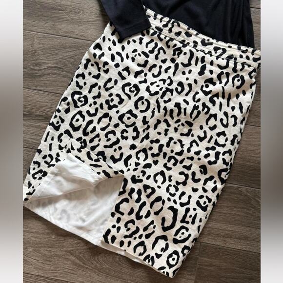 Size 8 Petite Leopard Print Ann Taylor Pencil Skirt - Picture 1 of 3